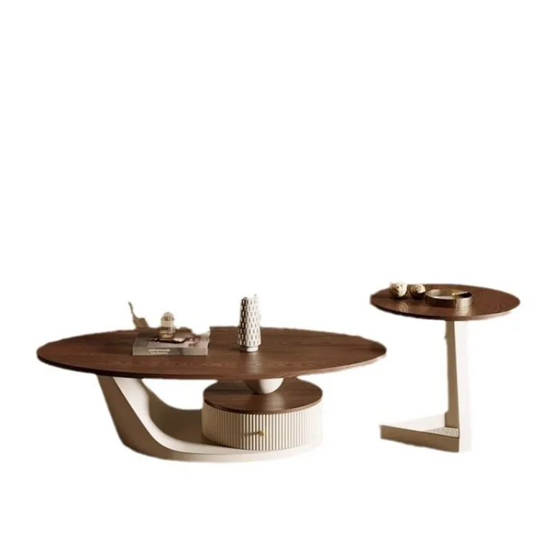 

Medieval style solid wood coffee table, wabi-sabi style modern simple household living room small apartment, high-end tea table