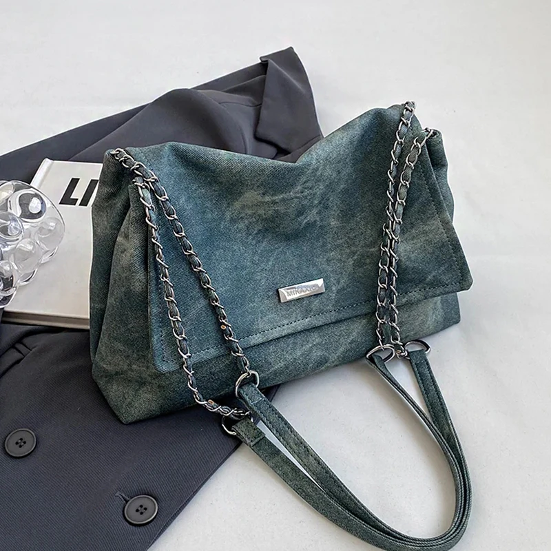 

Ретро-сумки через плечо из кожи с цепочкой для женщин, простые сумки-тоут, весна-осень 2026, сумки кросс-боди, винтажные дорожные сумки для дам