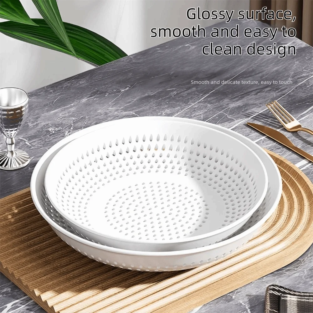 PP Perforated Steaming Tray Perforated Structure Round Shape Dumpling Steaming Plate Drainage Holes Multipurpose
