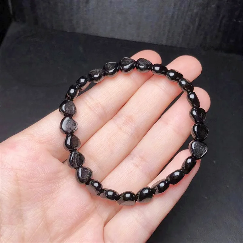 Natural Hypersthene Heart Bracelet Wholesale Design Stretch Polychrome Handmade Beads Healing Women Jewelry Gift 1pcs