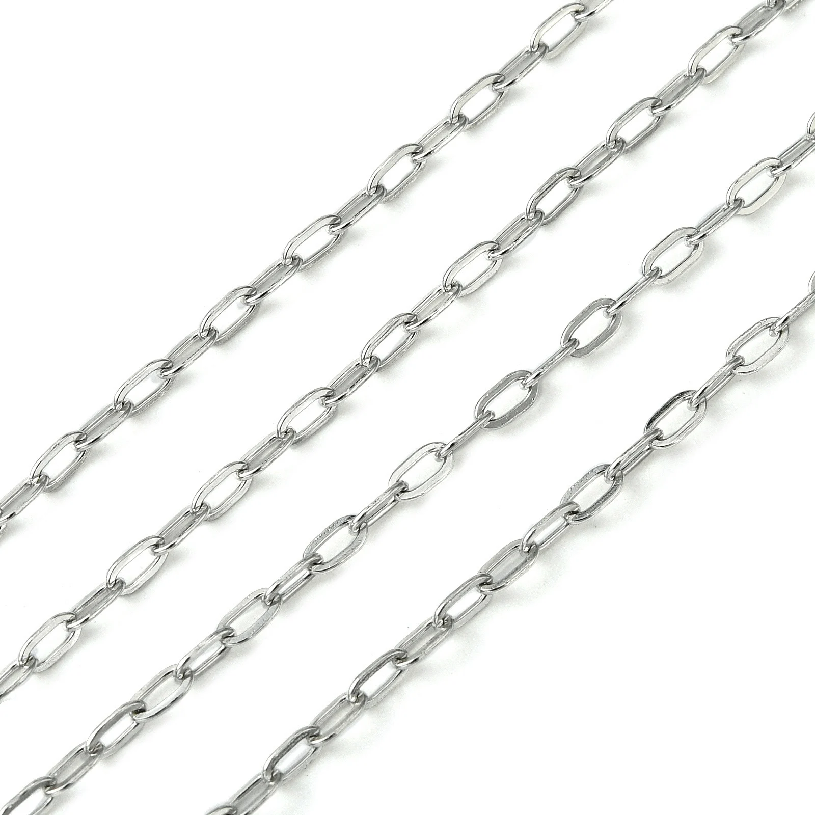 10m/roll  304 Stainless Steel Cable Chains Cross Chain Link Chain for Jewelry Making DIY Bracelet Necklace Craft Accessories