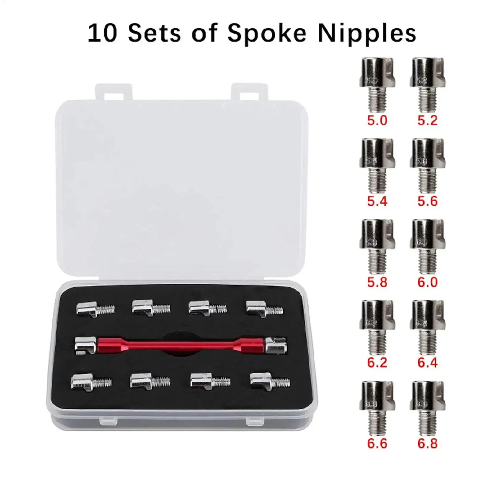 Spoke Wrench Motorcycle Steel Spanner with 10 Heads 5-6.8mm Motorcycle Repair Tool Kit for Maintenance Roadside Home Garage - Detail 1
