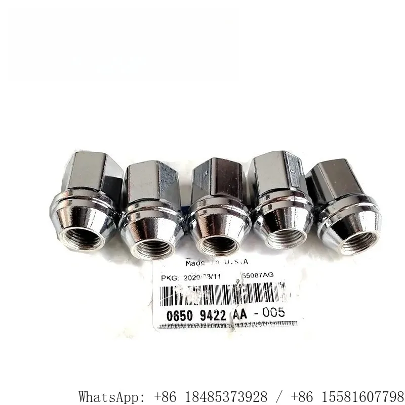 5Pcs Chrome Wheel Lug Nut 06509422AA Fit 300 Charger Challenger RAM1500 RAM2500 2012-2018 Car Wheel Replacement Nut