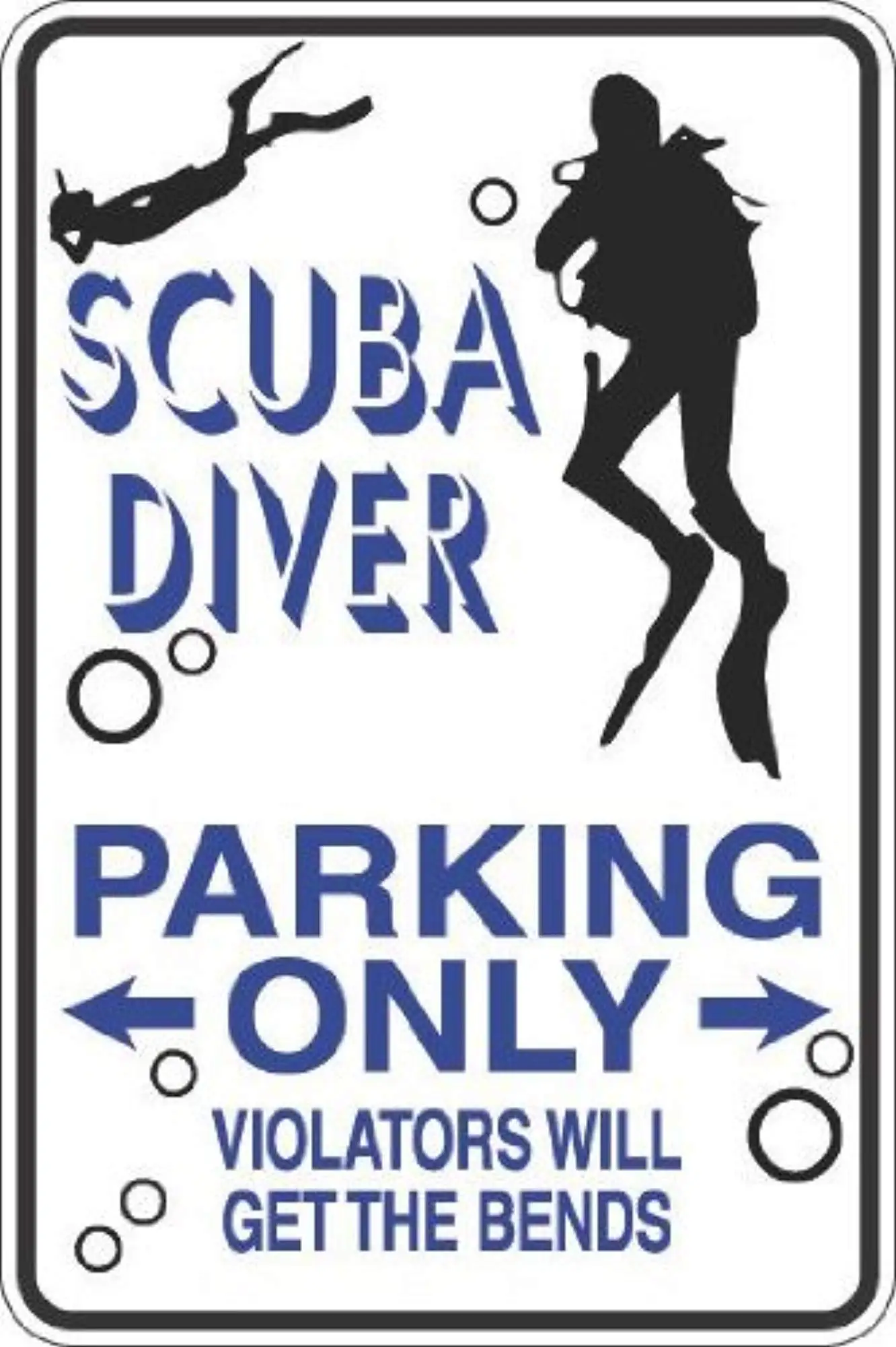 SLALL Scuba Diver Parking Only Retro Street Sign Household Metal Tin Sign Bar Cafe Car Motorcycle Garage Decoration Supplies12 X