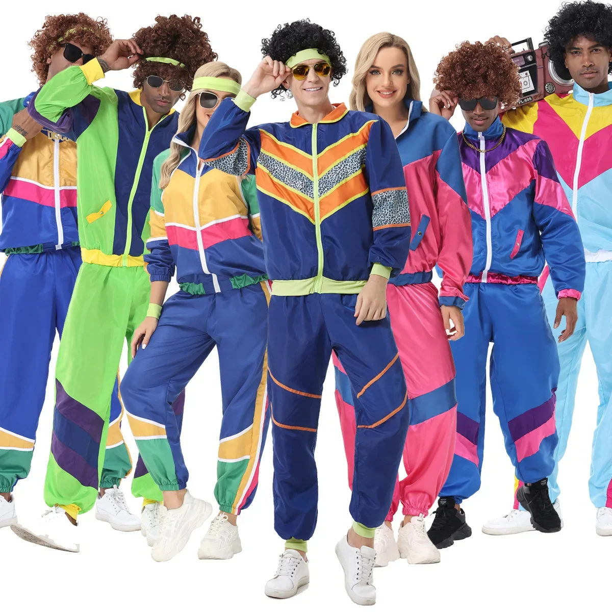 

Unisex Cosplay Retro 70's Disco Hippie Dance Performance Halloween Couple Set For Adults TV & Movie Costumes