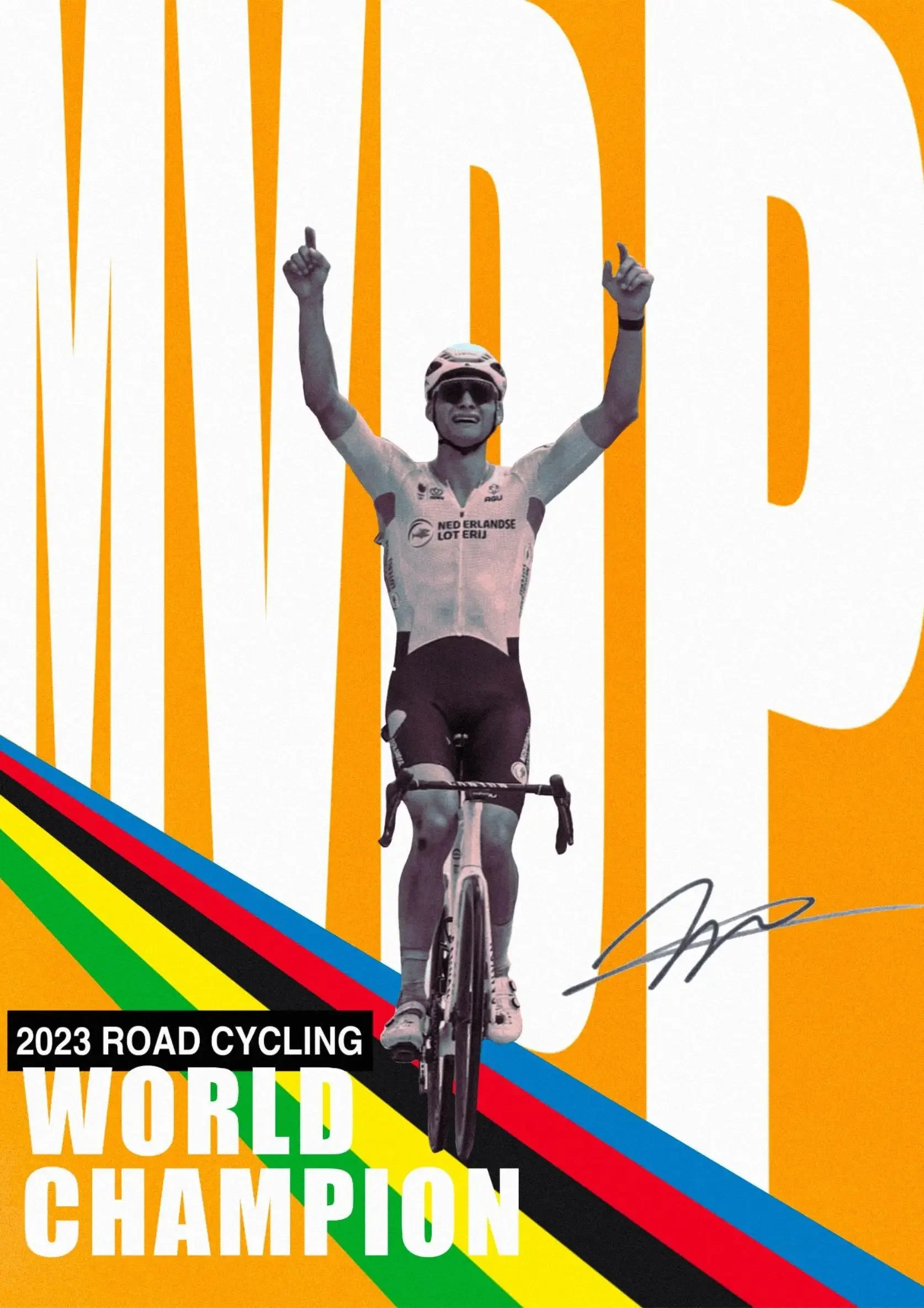 Radfahren Weltmeister Tadej Pogacar Poster Sport Drucke Mathieu Van Der Poel Leinwand Malerei Wand Kunst Bild Home Room De