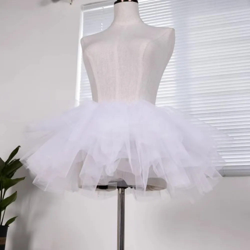 White Black Puffy Tulle Lolita Underskirt Women Cosplay Ballgown Kids Bridal Boneless Petticoats Tutu Dress image 3