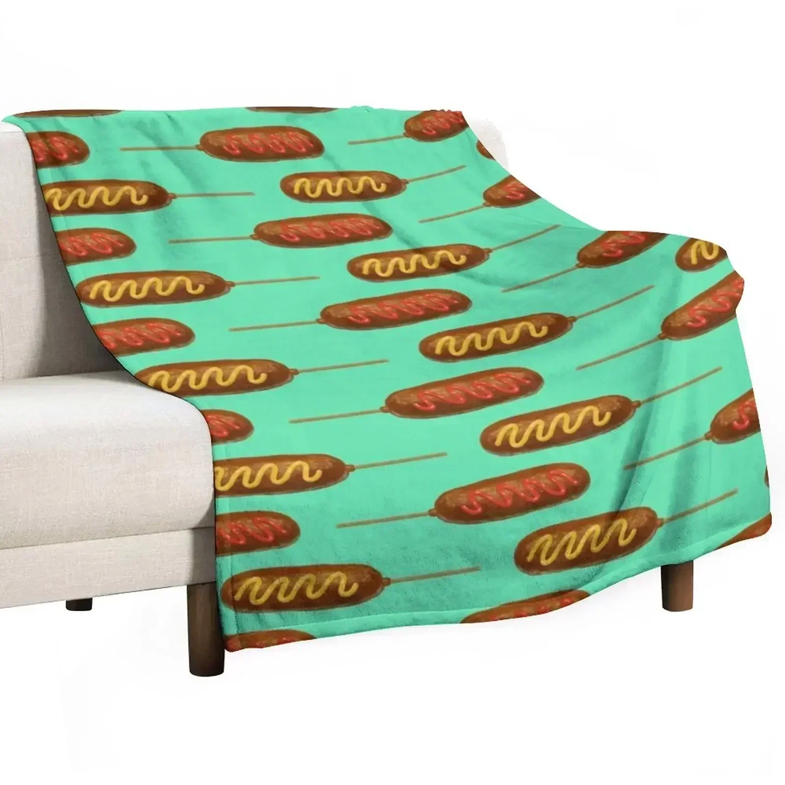 Corn Dogs Throw Blanket Plush Bed linens Sleeping Bag Blankets