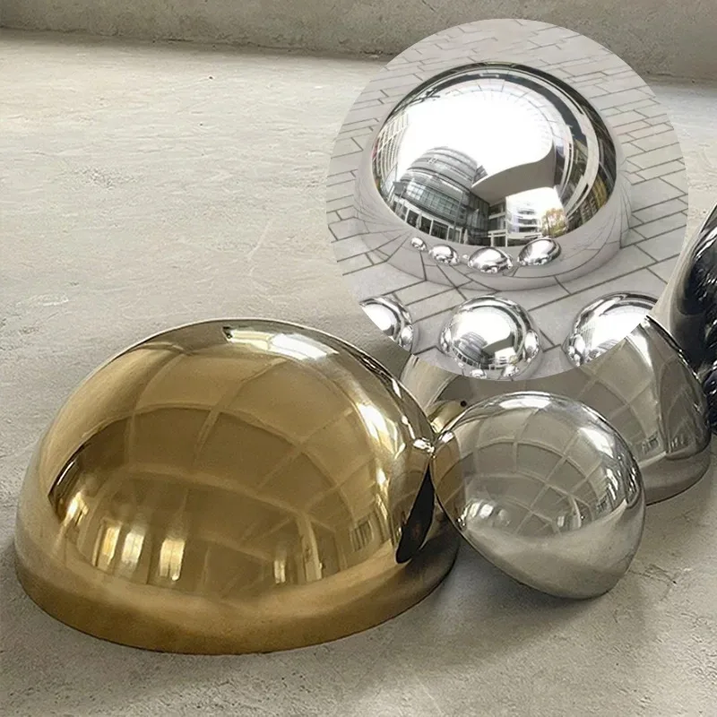 201 Stainless Steel Semi Spherical Ball Integrated Molding Hollow Half Ball  Hemispherical Wall Decoration Diameters 19-300mm
