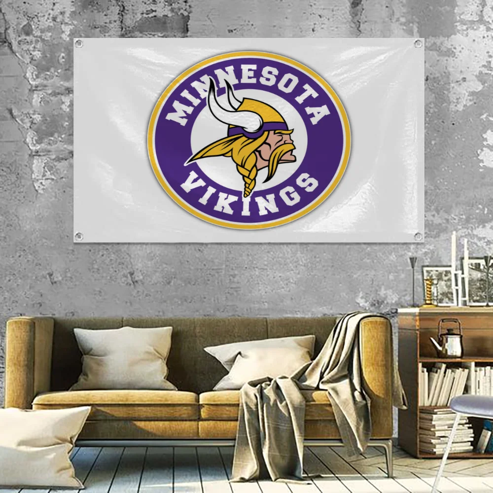 Funny Flag Flag to Hang Flags for Rooms Banner Flags for Bedrooms Garage Decoration Tapestry Minnesotas Vikingss Outdoor Decor