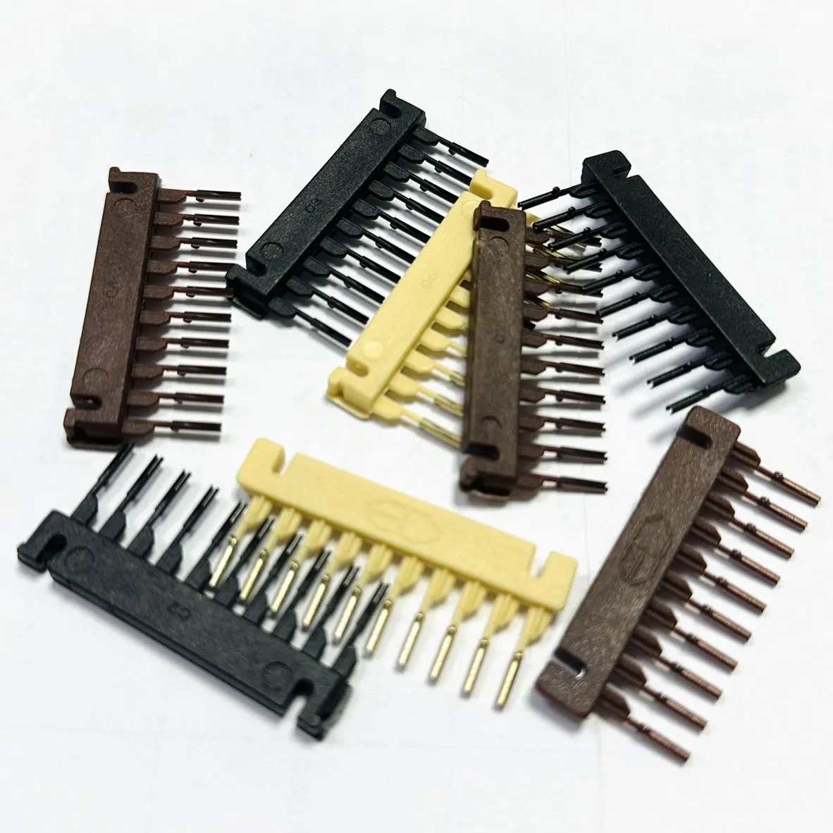 Hair extensions tools 6D hair buckle tools 40 pcs 6D hair extension machine 6D-2 hair comb Medium brown Beige Black color hair