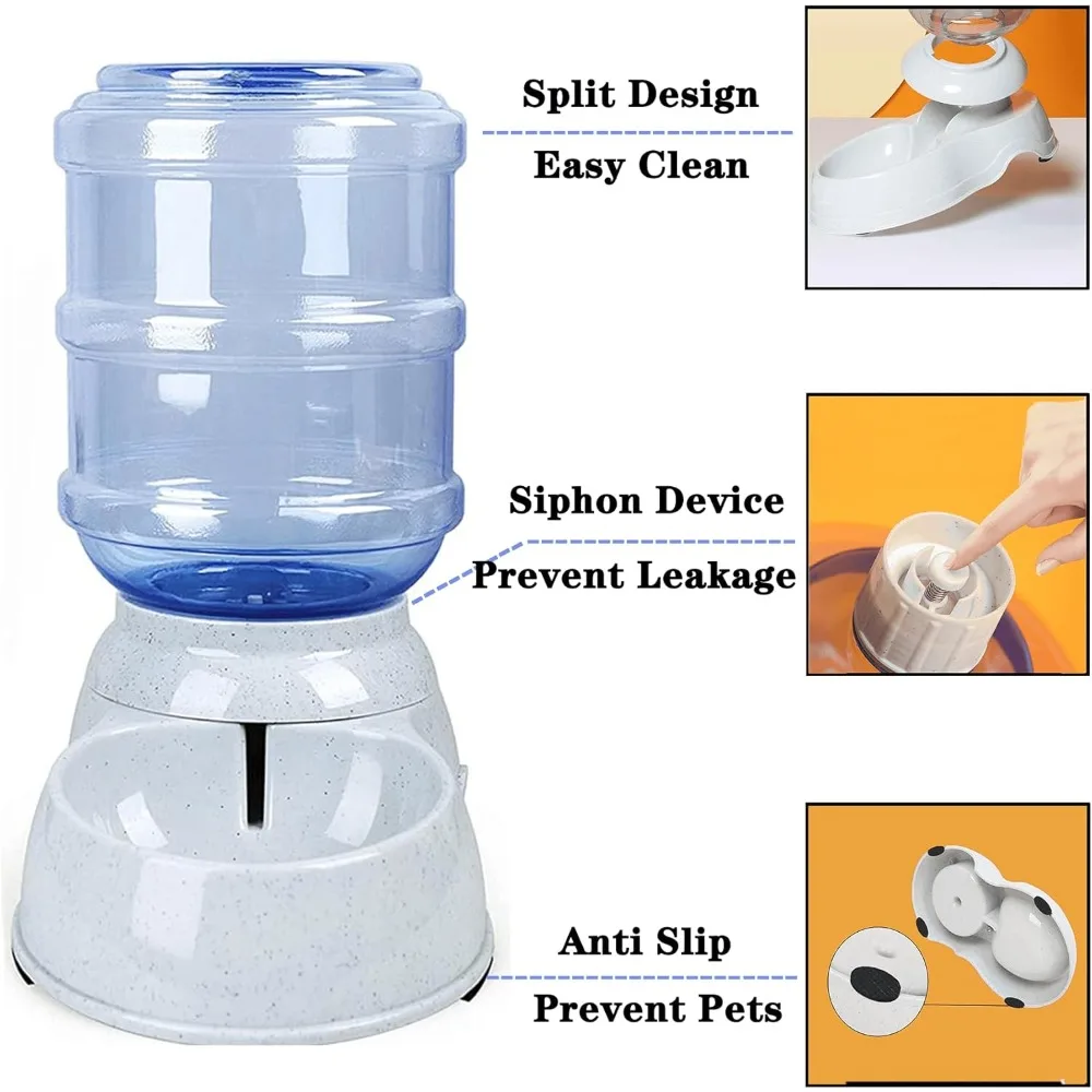 11L Automatic Dispensing Drinker Pet Feeder Drinking Bottle Cats Automatic Water Reservoi Convenient Pet Basin Bowl Food Utensil - view 5