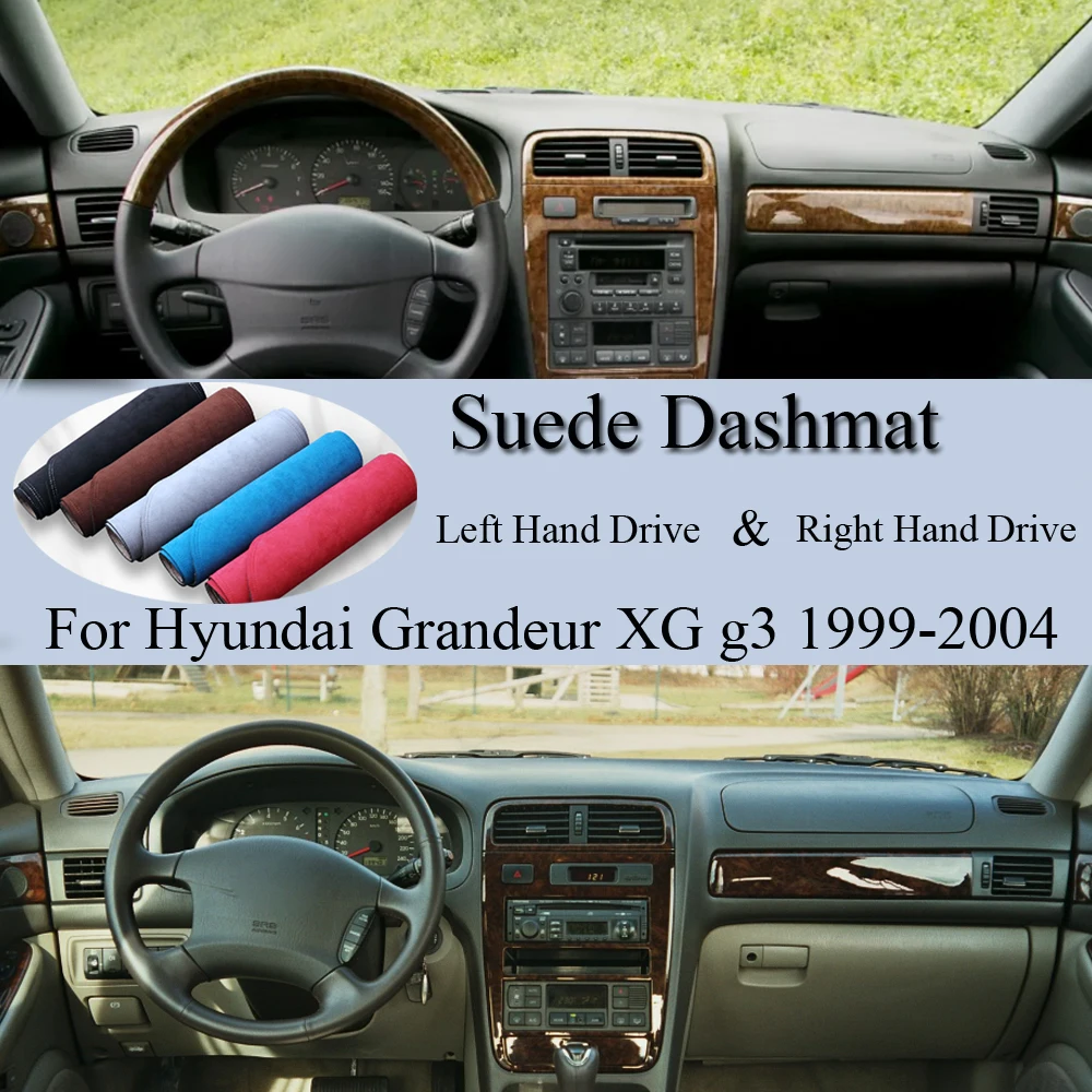 For Hyundai XG300 GX350 Grandeur XG g3 1999-2004 Suede Leather Dashmat Dash Mat Cover Dashboard Pad Sunshade Carpet Accessories