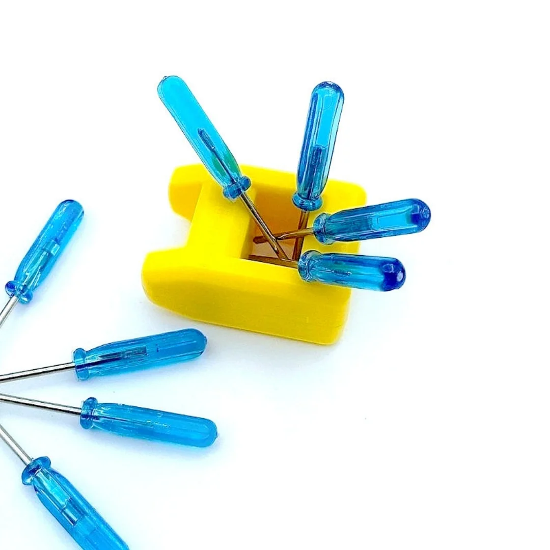10Pcs Screwdriver Set Blue Handle Hardened Metal Bit For Watch Eyeglass Sewing Clock Electronics Repair Gift For DIY Handymen