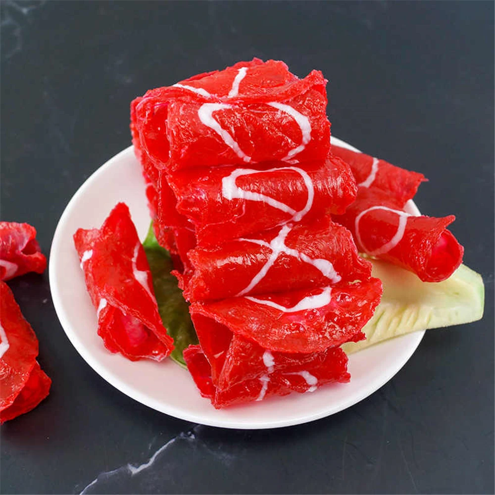 

5 Pcs/Lot artificial Simulation beef rolls fake food props Kitchen cabinet hotel restaurant decoration mutton rolls model