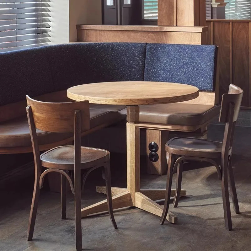 Solid wood coffee  squareasual small dining table small round restaurant table