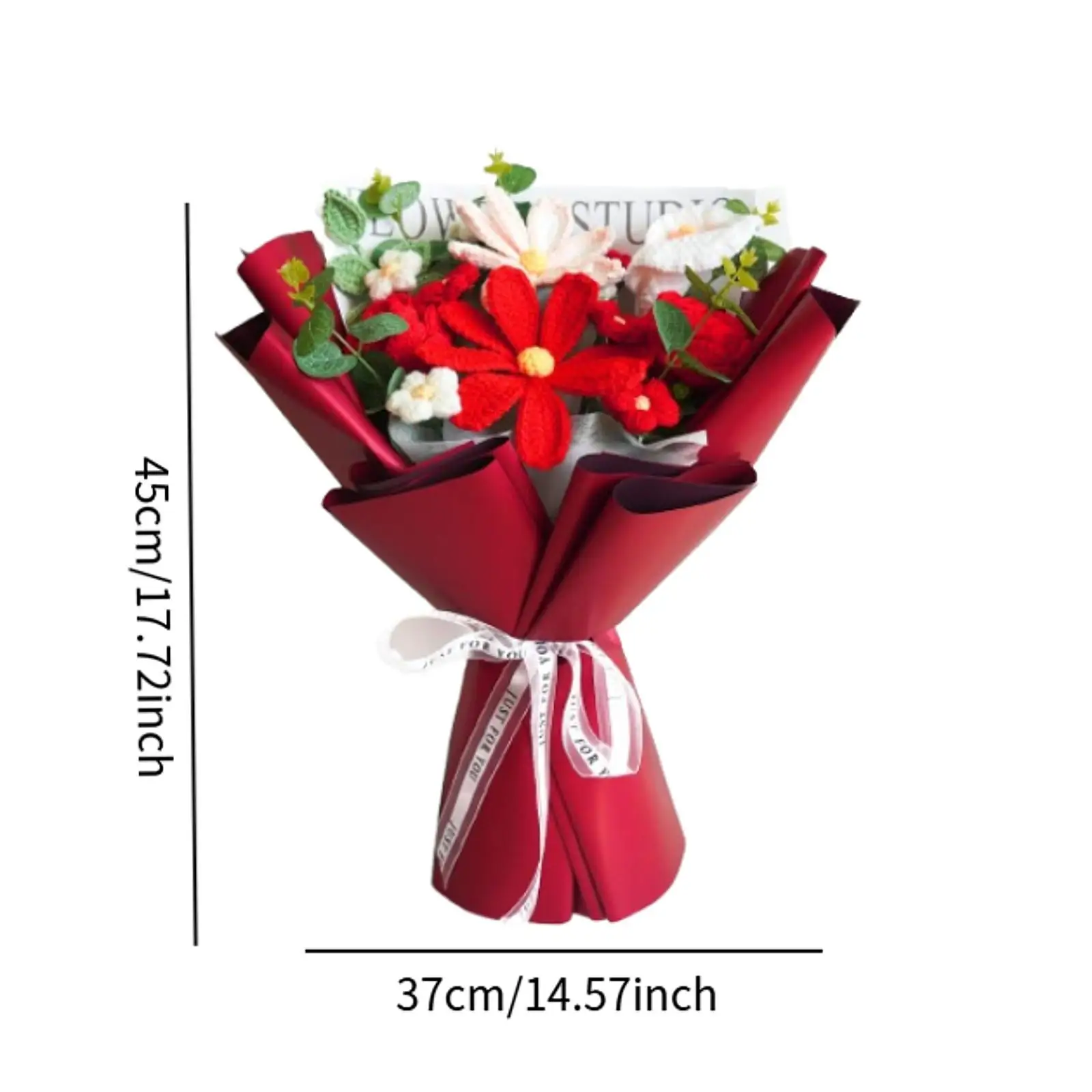 Crochet Bouquet Knitted Flower Daisy Artificial Flowers Home Decor Centerpiece Floral Arrangement Handmade Yarn Craft for