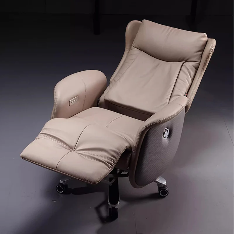 Computer Armchair Solid Wood Frame Furniture 7-Point Vibrating Ergonomic Chair With Wheels Electric Footrest Office Gamer