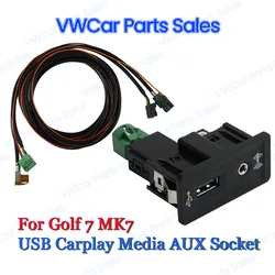 FOR VW Golf MK7 CarPlay Media AUX MIB2 PRO USB AMI Install Plug Socket Switch Button Harness 5G0 035 222 E 5G0035222E 5Q0035726