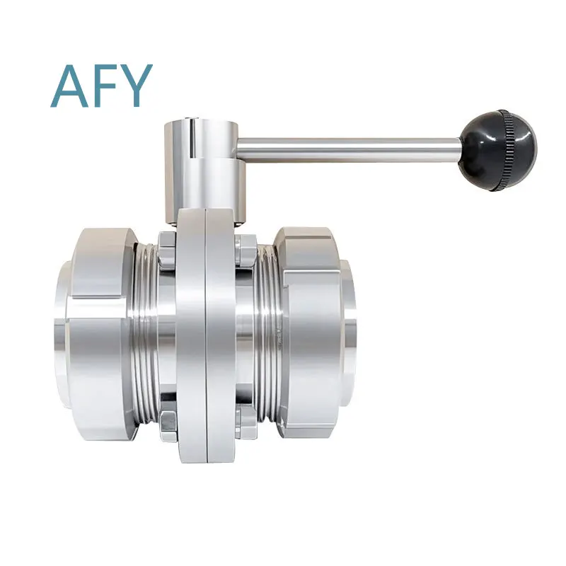 Steel T Shaped Butterfly Valve for Sanitary Applications External Wire Manual Valve with SMS Thread External Threaded Disc