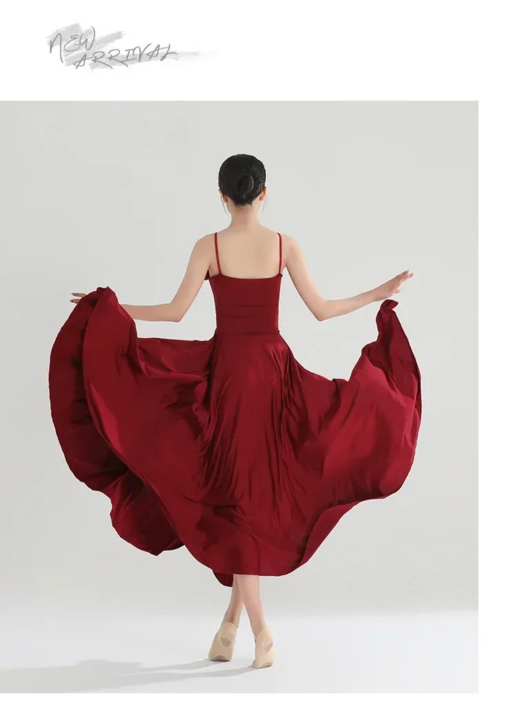 Klassisches Tanzkostüm, Kleid mit breiten Trägern und weitem Rock, fließendes Kleid im chinesischen Stil, modernes Tanzkostüm für Ballett, Damen. – Detail 11