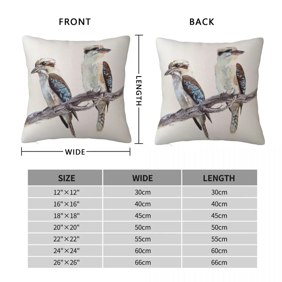 Kookaburra Pillowcase Polyester Linen Velvet Pattern Zip Decor Pillow Case Bed Cushion Cover Wholesale 18