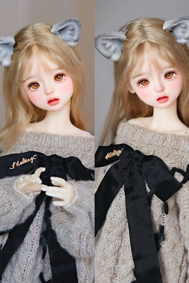 BJD/SD ملابس دمى 1/4 أطقم بنات أنيقة رمادي أصفر أبيض سترة ناعمة فستان متعدد الألوان هدايا إكسسوارات دمي (بدون دمى)