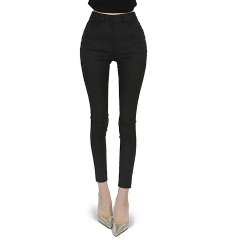 Black Chic Skinny Pants Women Korean Fashion Streetwear Stretch Denim Pencil Pants Lady Ankle-length Elegant Elastic Jeans Mom