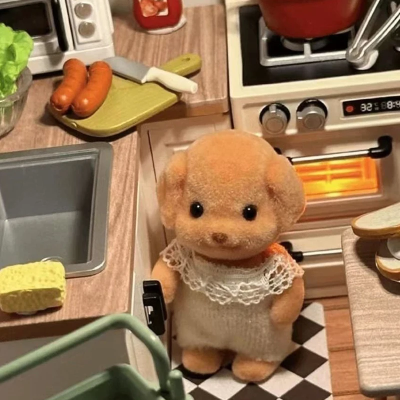 Limb Movable ครอบครัวป่าสัตว์รูปพุดเดิ้ล Flocked Shaggy ตุ๊กตาสุนัขของเล่น Dollhouse Miniatures อุปกรณ์เสริมสําหรับเด็ก