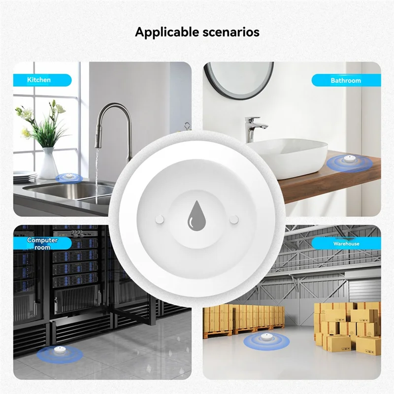 N82R Tuya Zigbee Remote Controlled Smart Water Sensor For Detecting Water Leaks And Overflow
