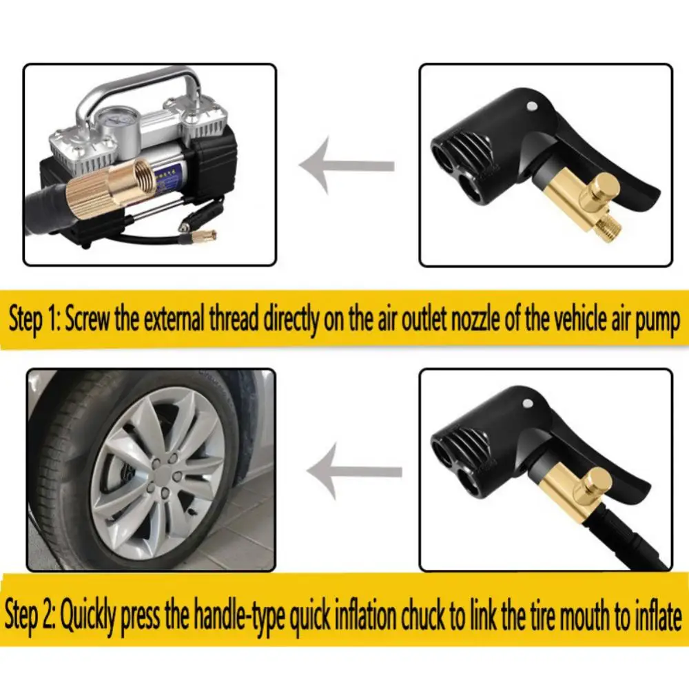 1~10PCS Car Tire Valve Pump Nozzle Clamp Brass Two-in-one American/French Mouth   Deflated Car Air Pump Conversion Head Valve