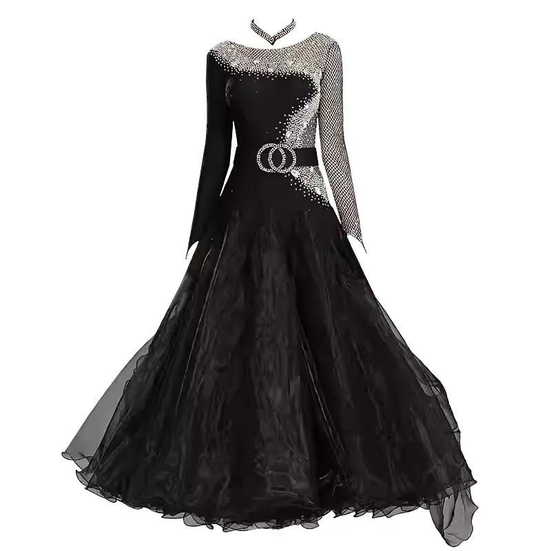 2025 Nieuwe Custom High End Vrouw Moderne Dans Jurk Ballroom Danswedstrijd Wals Prestaties Kleding Ballroom Dans Jurk