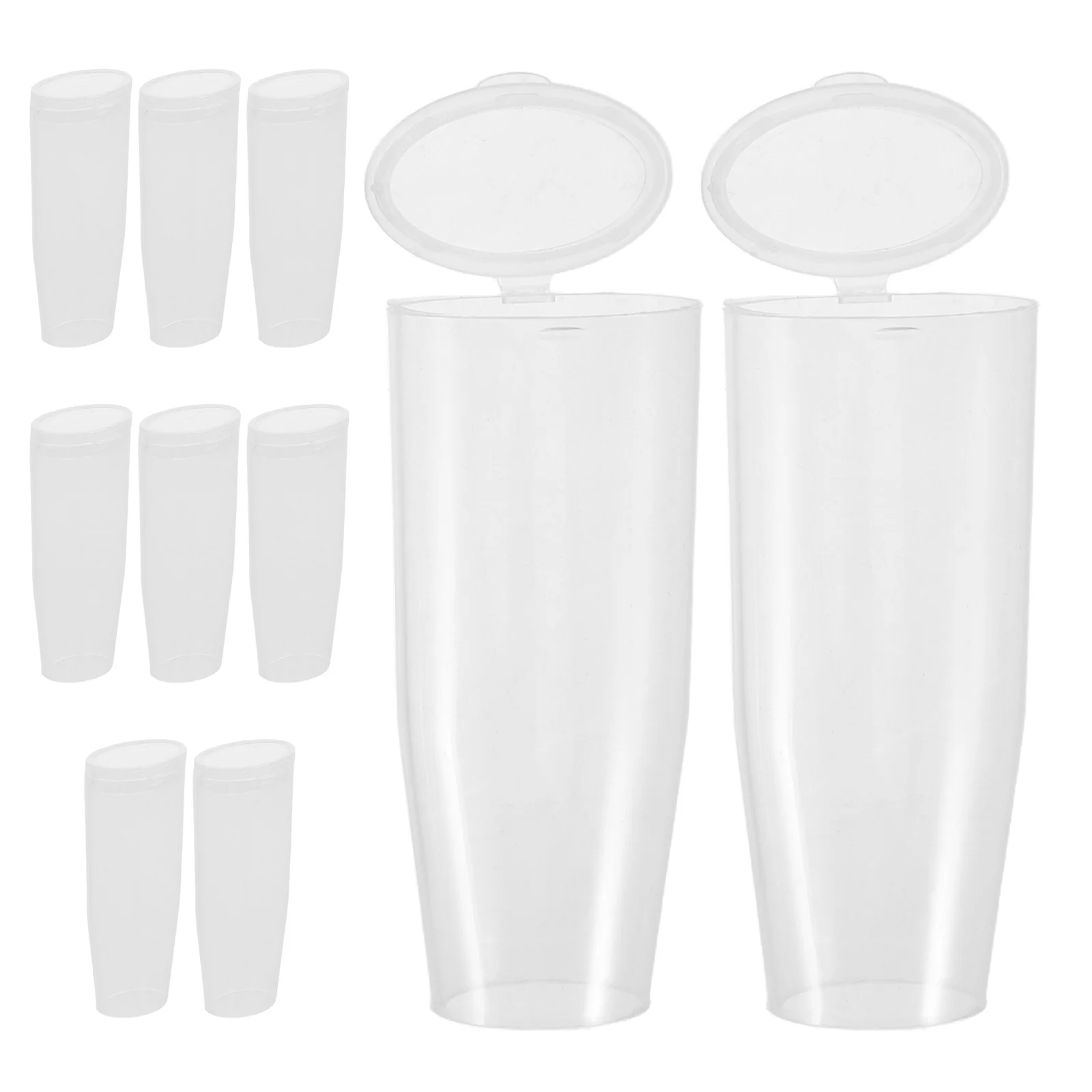 

10pcs Makeup Protective Cover Transparent Dust-Proof Caps For Brushes Travel Storage Foundation Eye Shadow Brush