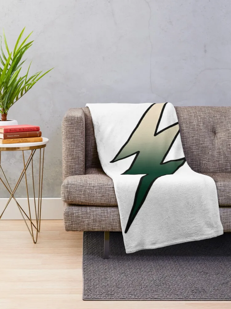 Green Ombre Lightning Bolt Throw Blanket Thermal Nap Soft Big manga Blankets