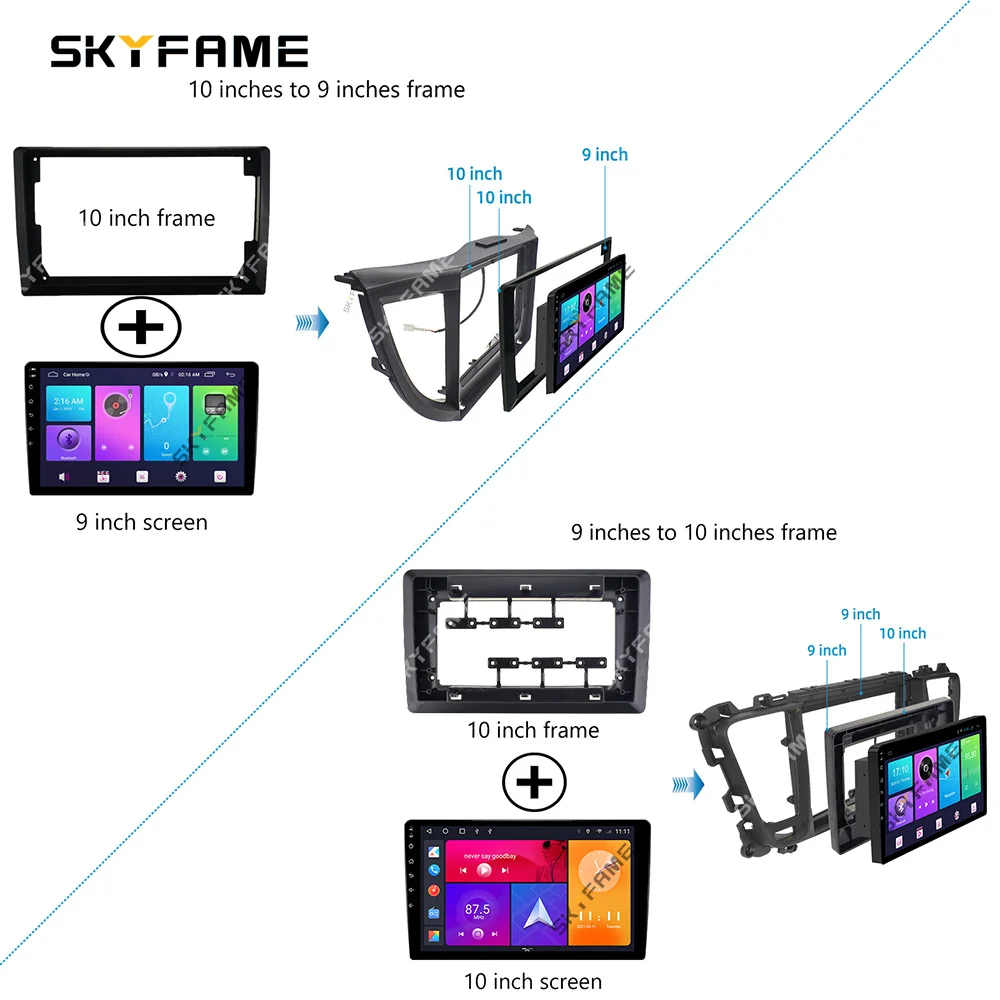 Skyfame-ダッシュボードパネル用オーディオアダプター,Androidラジオ,12.3 ", 9", 10 "から9"
