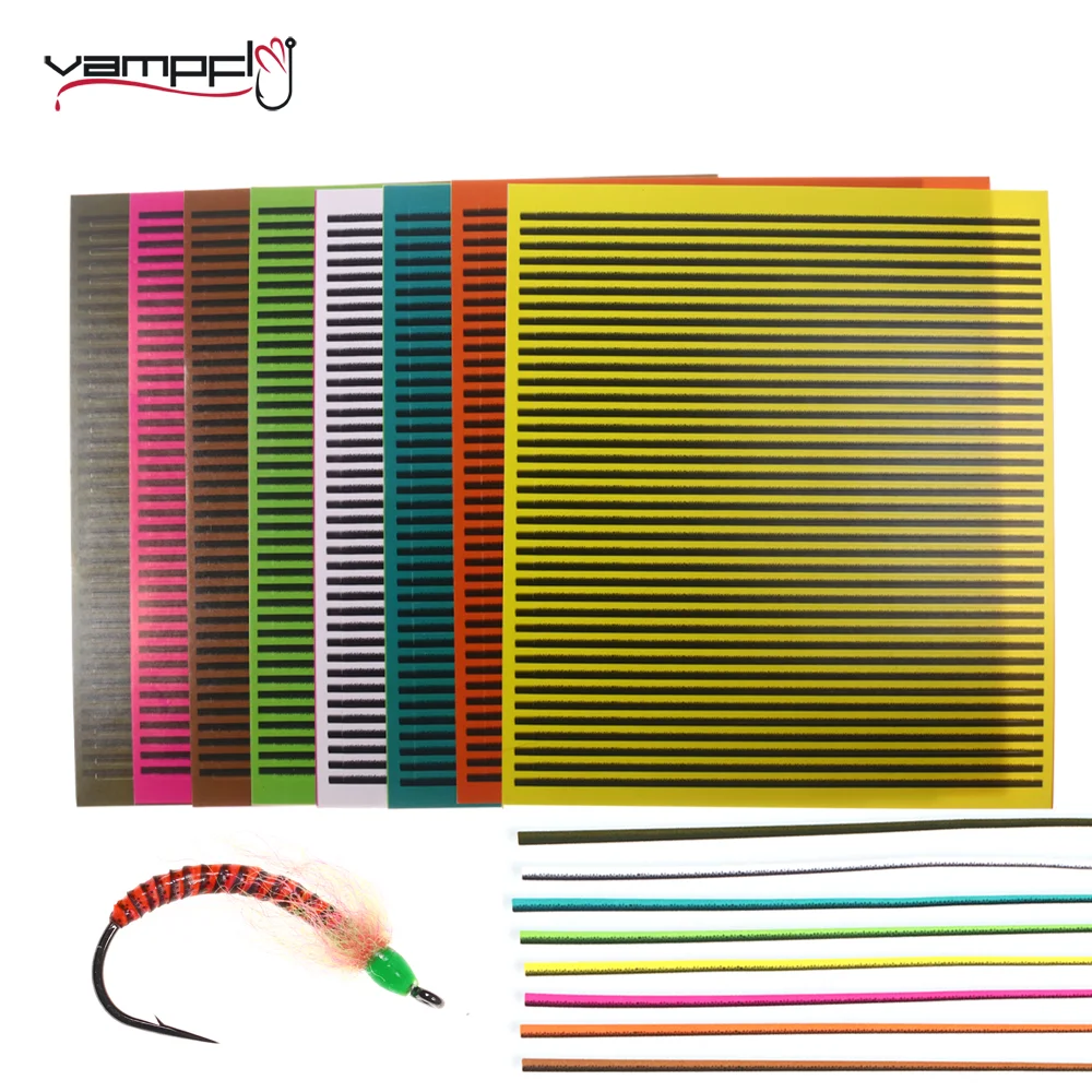 

Vampfly 2sheets Synthetic Peacock Quills Fly Tying Material Nymph Bug Shrimp Body Wrap Skin Fishing Lure Baits Making Material