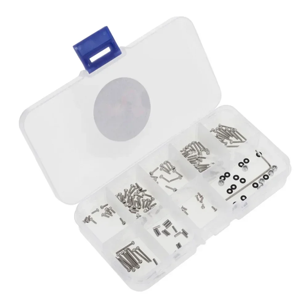 

186PCS/set Screws Pins Repair Tools Kit with Storage Box 130x22x67mm for 1:24 Axial SCX24 RC Crawler Car Repair Parts