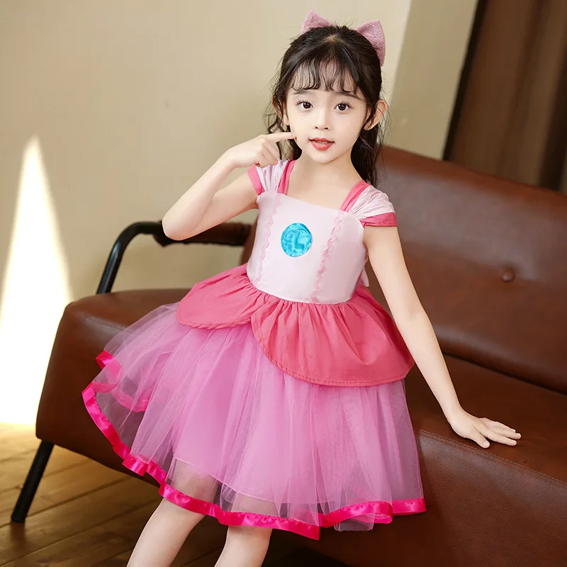 Girl Dress Halloween Peach Princess Pink Children\'s Party Performance Dress Ropa De Niña  Vestido  Kids Clothes