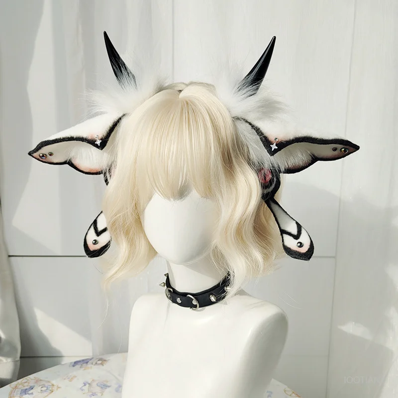 

Plush Moth Ear Headband Prop Halloween Cosplay Devil Headdress Carnival Fantasy Creature Evil Eye Headband Head Accessory 2026