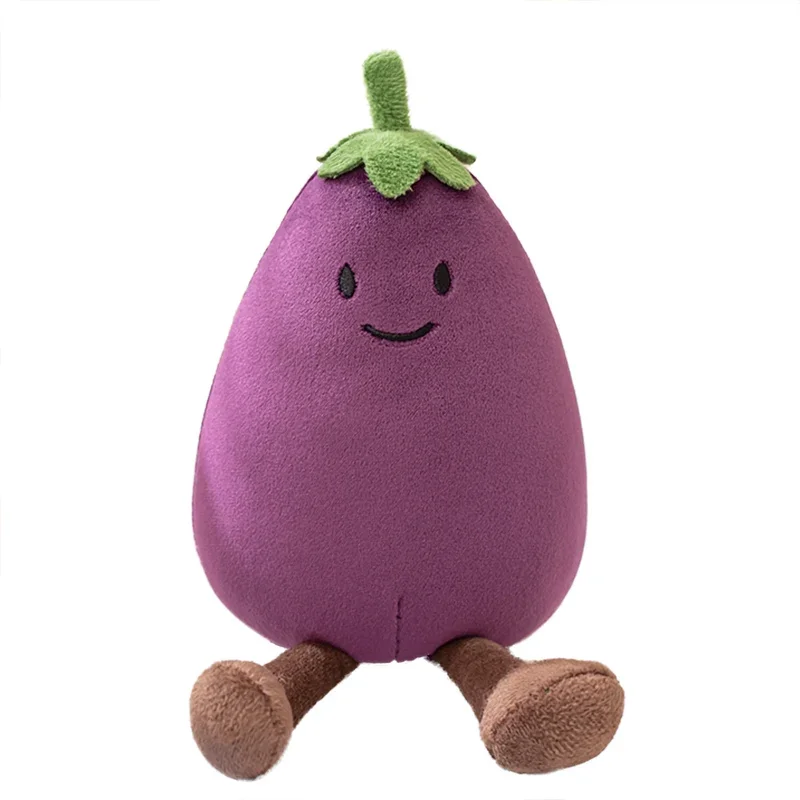 Hot Sale Cartoon Cute Pear Peach Banana Eggplant Plush Toys Cute Food Stuffed Soft Doll For Girls Kids Birthday Gifts Home Decor