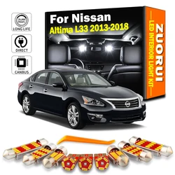 ZUORUI 13Pcs LED Interior Ceiling Foot Door Light Kit Canbus For Nissan Altima L33 2013 2014 2015 2016 2017 2018 Car Accessories