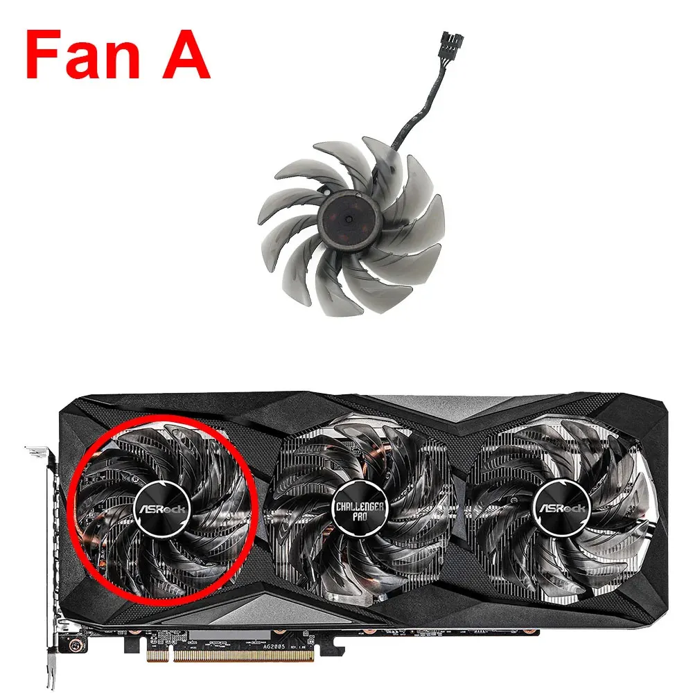 Imagem -04 - Ventilador Gráfico 85 mm Cf9010h12s para Asrock rx 6600xt 6600 6700 xt 6800 Challenger Pro oc Resfriamento da Placa de Vídeo