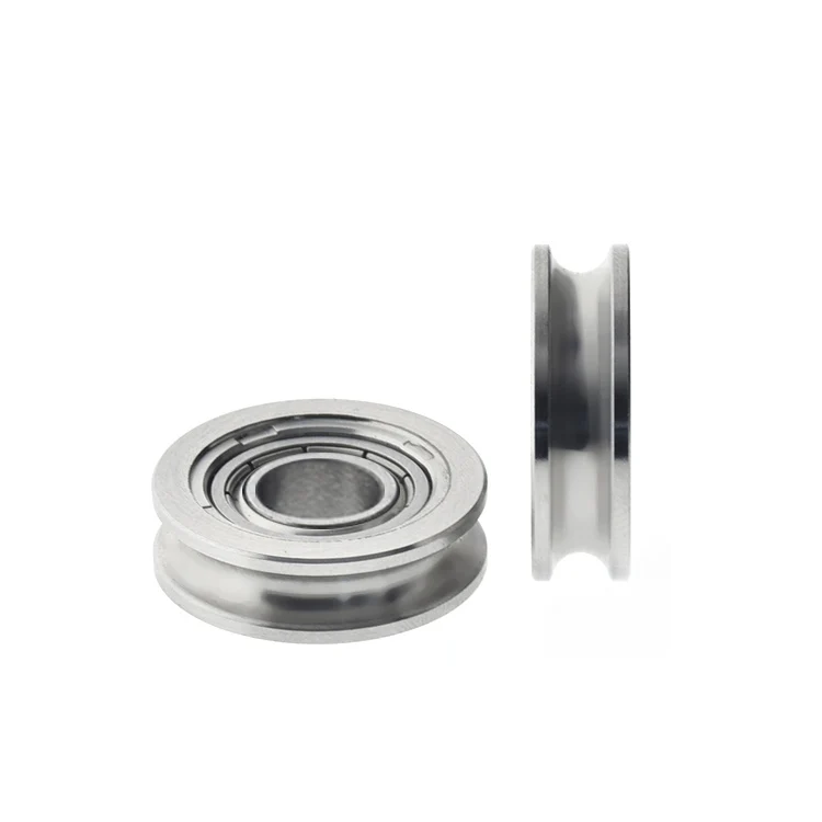 1Pc 5 * 24 * 7mm440 stainless steel U-groove bearing steel wire rope wheel anti rust and waterproof round belt idler wheel