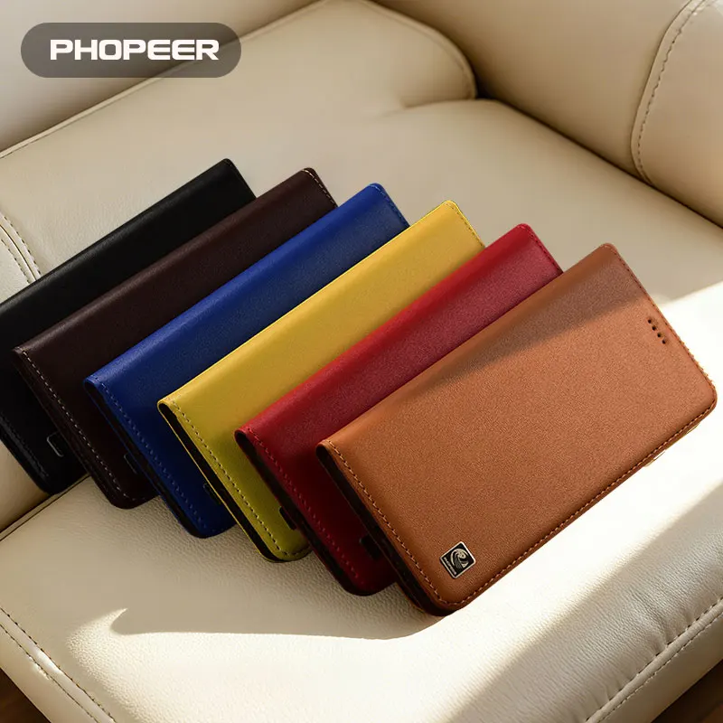 Luxury Genuine Leather Phone Case For Realme Q5/3/2X I Neo 7 Turbo X SE C75/71 Nappa pattern card bag