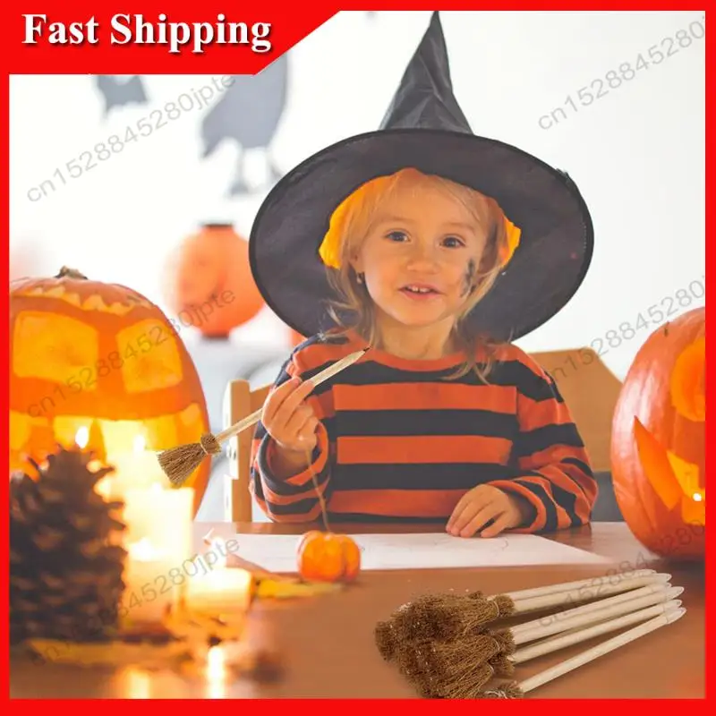 

-ABUB 14PCS Witch Broom Stick Pencils Halloween Wizard Wand Pencils For Party Goodie Bag Fillers