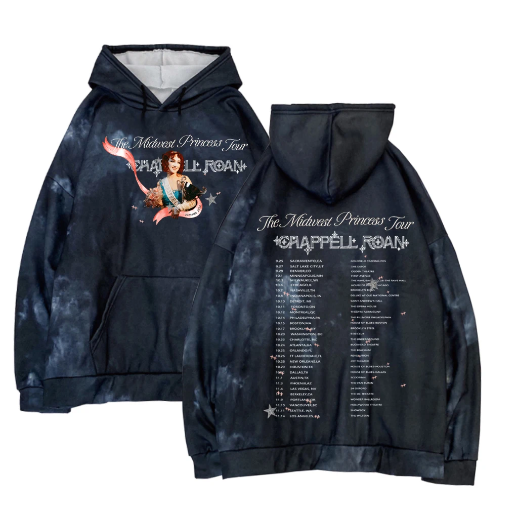 Chappell Roan The Midwest Princess Tour Dates Tie Dye Hoodie Hoodies Drop Shipping