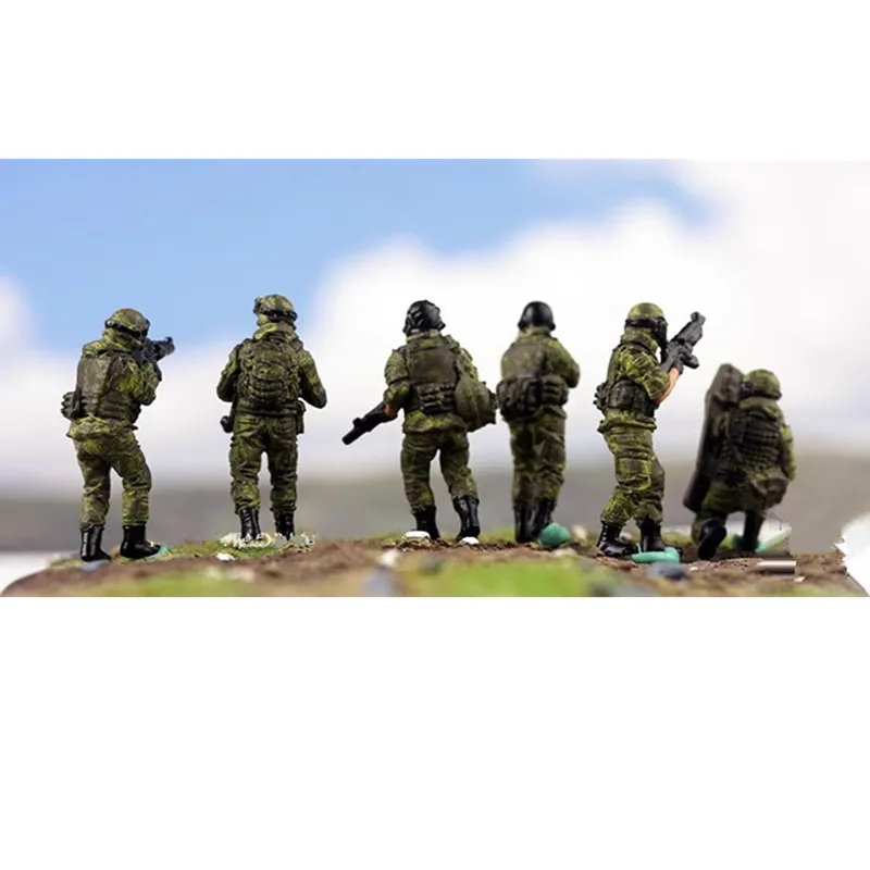 1:72 Scale Model Russian 6pcs Soldier Action Figure Accessory Toy DIY Scene Doll Decoration Collection Doll Gift Toy Fans