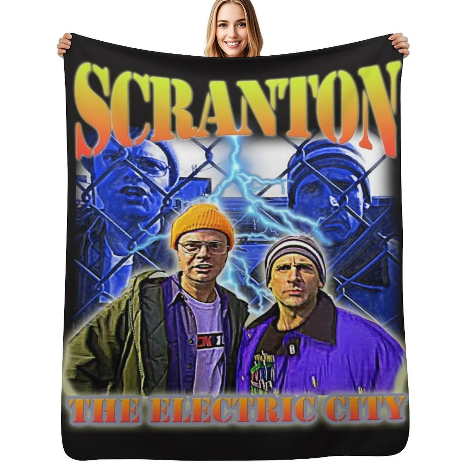 

Scranton: The Electric City Throw Blanket Nap Blankets For Bed Picnic Flannels Blankets