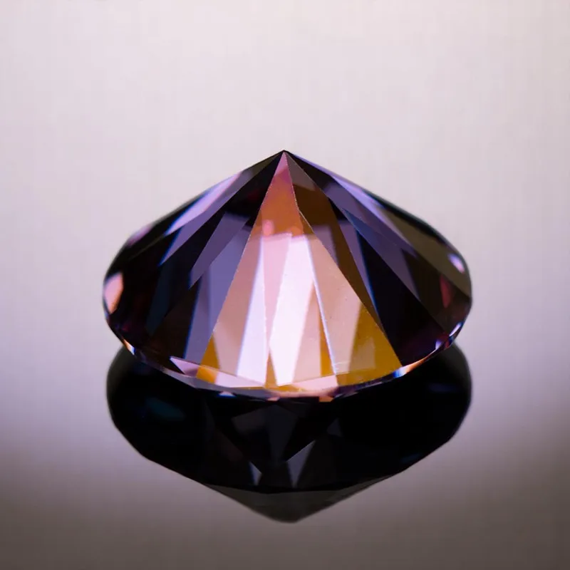 Moissanite Stone Imperial Purple Colour Round Cut Lab Created Gemstone Diamond Jewelry Making Materials With Certificate