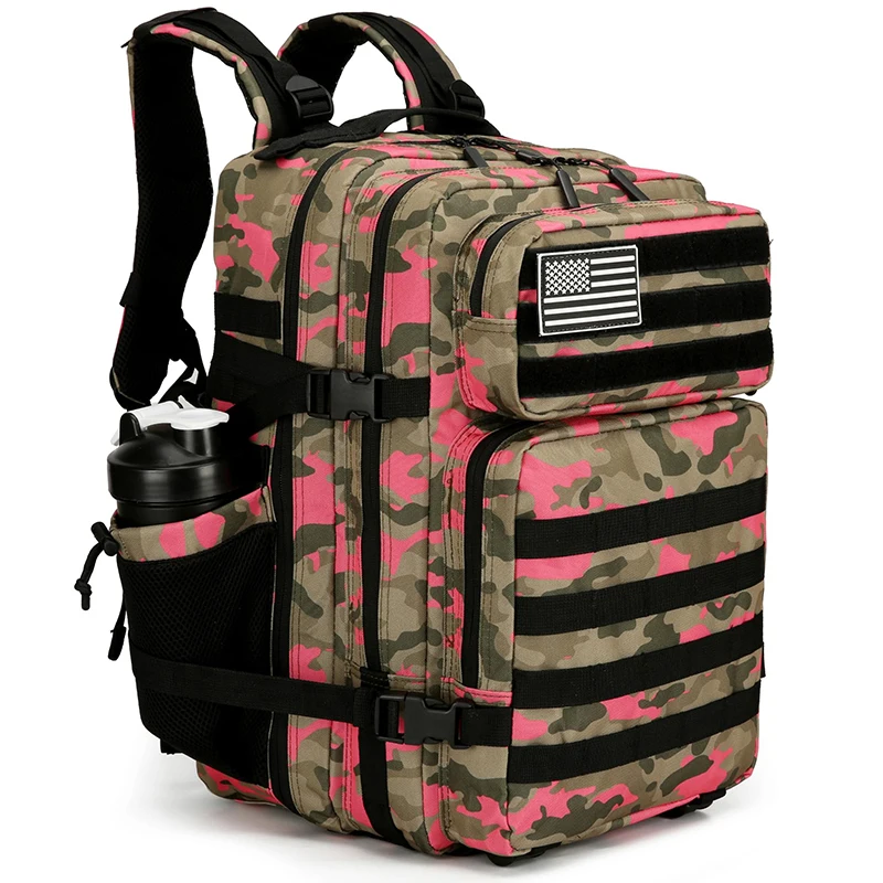 LHI 45L/35L/25L Taktischer Rucksack für Damen und Herren, wasserdicht, für Sportler, Fitnessstudio, Outdoor, Reisen, Wandern, Rucksack mit Flaschenhalter